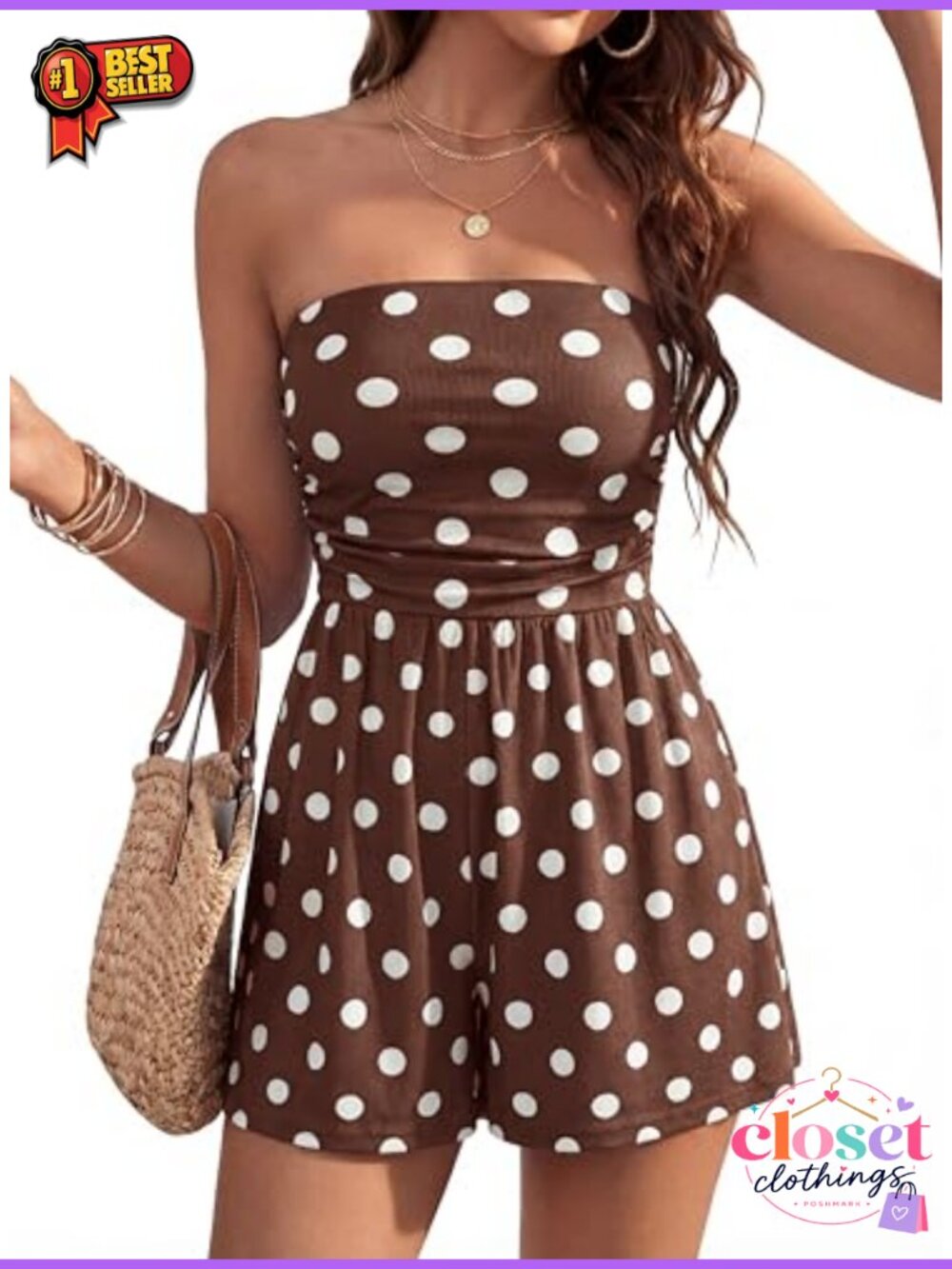 Strapless Tube Top Romper Sleeveless Ruched Waist Mini Beach Vacation